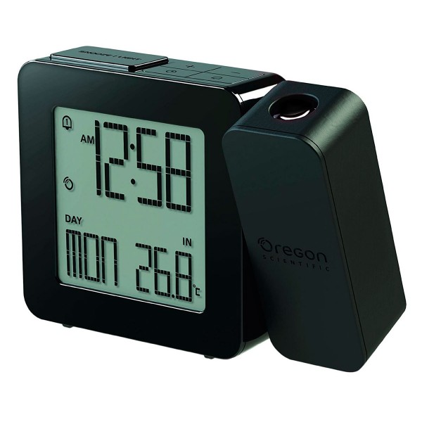 Oregon rm338p negro reloj despertador con proyección e indicador de temperatura