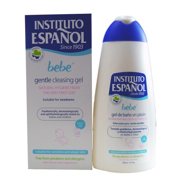 Instituto español bebe gel de baño sin jabon recien nacido piel sensible sin alergenos 500ml