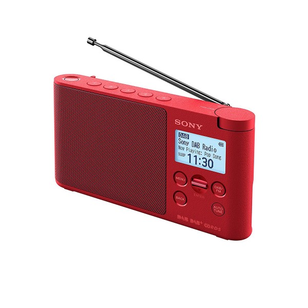 Sony xdr-s41d rojo radio dab/dab+ portátil con pantalla lcd presintonías directas temporizador de apagado