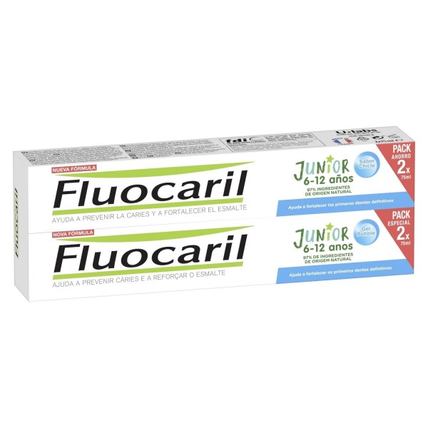 Fluocaril Junior 6-12 Años Sabor Chicle 2x75 ml Promo