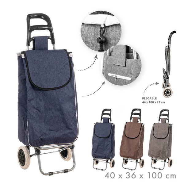 Carro de la compra plegable, colores surtidos